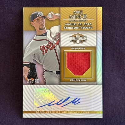 2012 Topps Triple Threads Mike Minor Jersey Relic Autograph Gold 22/25