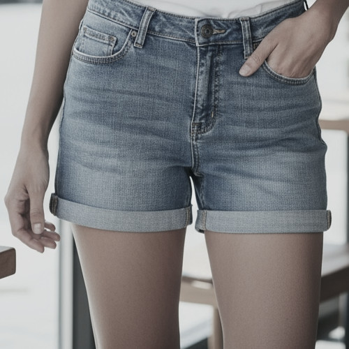 Amazon Essentials Women's 8 Mid-Rise Stretchy Slim Fit Denim Shorts
