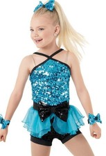 Dance Costume Weissman 9287 Turquoise Small Child Jazz Sequin Tap Sequin Hip Ho