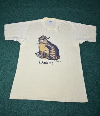 Kliban Cat Dadcat Crazy Shirts Vintage 80s Single Stitch T-shirt Hawaii Art Med