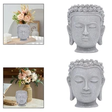 Buddha Head Flower Pot Organizer Gift Flower Vase for Kitchen Desktop Office
