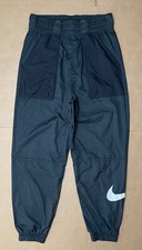 Nike Women  s Small Sportswear Swoosh Pants Black Jogger Elastic Waist Belted