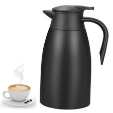 70 Oz Insulated Thermal Coffee Carafe Stainless Steel Double Walled Black, 2L