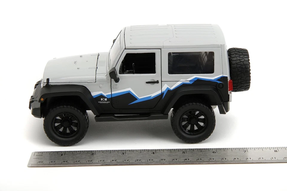 Just Camion 1:24 2007 Jeep Wrangler Modellino W/ Gomma Cremagliera, Toys per - Immagine 3 di 4