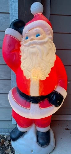 Vintage Waving Santa Blow Mold Christmas 40” General Foam #808
