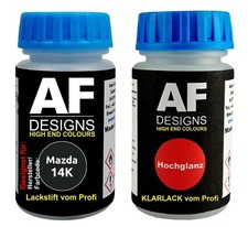 Lackstift für Mazda 14K Black Ebony + Klarlack je 50ml Autolack Basislack SET