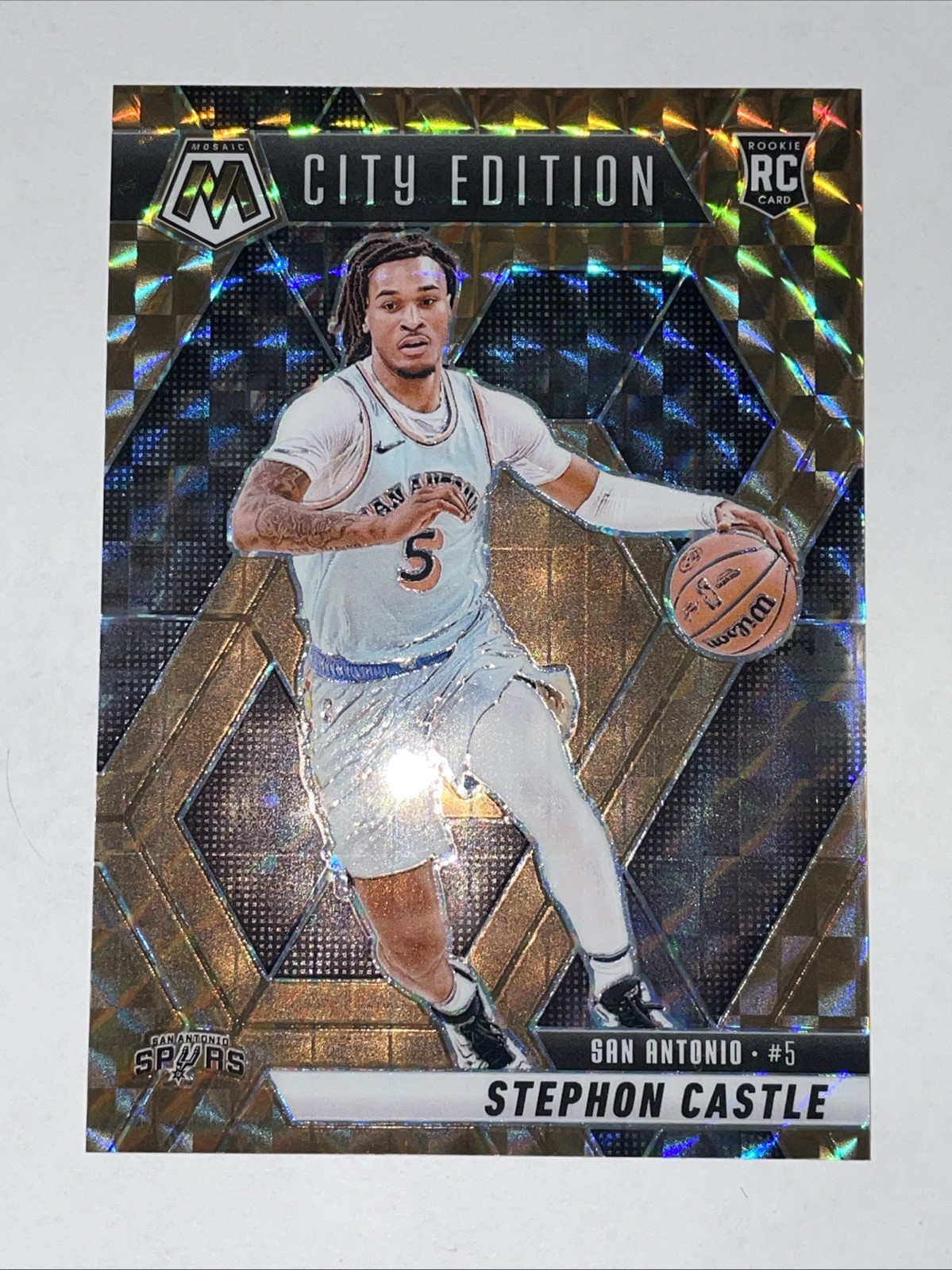 2024-25 Mosaic Stephon Castle RC Bronze Rookie City Edition /75 Spurs #290