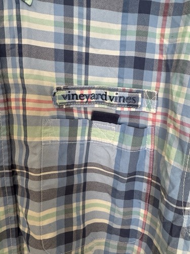 Camisa de puerto Vineyard Vines para hombre talla S azul a cuadros manga larga abotonada nailon - Imagen 4 de 12