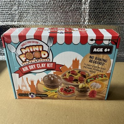 Original Stationery Mini World Food Air Dry Clay Kit, 10 Colors of Modeling Clay