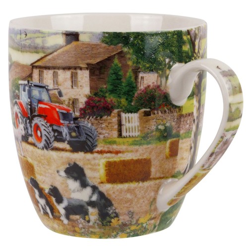 Juego de 2 tazas de China de la colección Leonardo Collie y ovejas escena de granja caja de regalo - Imagen 3 de 6