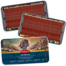 Drawing Pencils, Set of 72 in Tin, 5mm Round Core, Premium Core Strength, Creamy