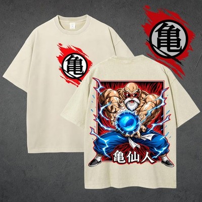Master Roshi T-Shirt Fighter Anime Graphic Tee, Vintage Anime Streetwear Gift
