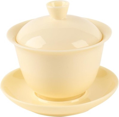 Classic China 6 Oz/ 180ml Gaiwan Tea Bowl SetDehua Suet Jade Porcelain Teacu