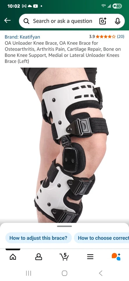 Joelheira Orthomen OA descarregadora (média/interior - direita) suporte para artrite - Imagem 2 de 2