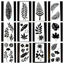 Leaf Stencils Kit 12 Pcs Plant Stencil Wood Carving Drawing Engraving DIY