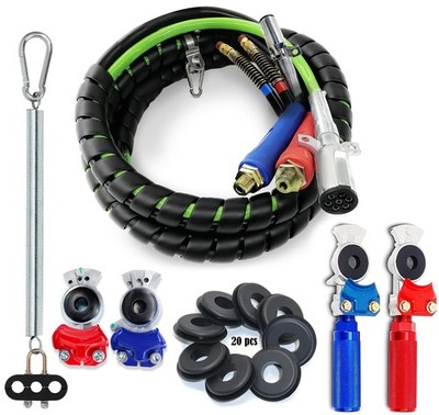TORQUE 15ft Brake Hose Air Line Wrap with Gladhands and Glad Hand Seals Air Way