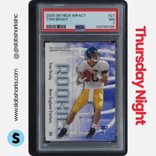 2000 SKYBOX IMPACT #27 TOM BRADY RC ROOKIE PSA 7