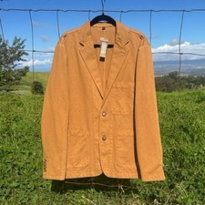 J. Crew Chore Suit Jacket Tan Linen Cotton Chino Blazer size 44 Nwt