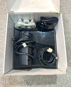 Xbox 360 S Console with Controllers, Cables, and Box