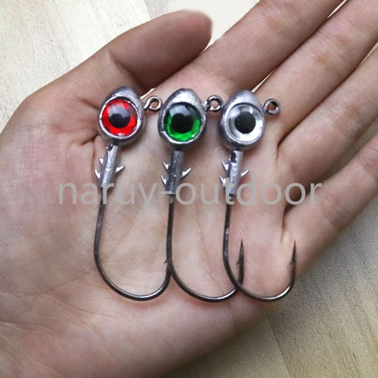 20er Pack Angeln Big Eyes Jigkopf Haken Barsch Crappie Forelle 1/6 1/4 1/3 1/2oz - Bild 2 von 4