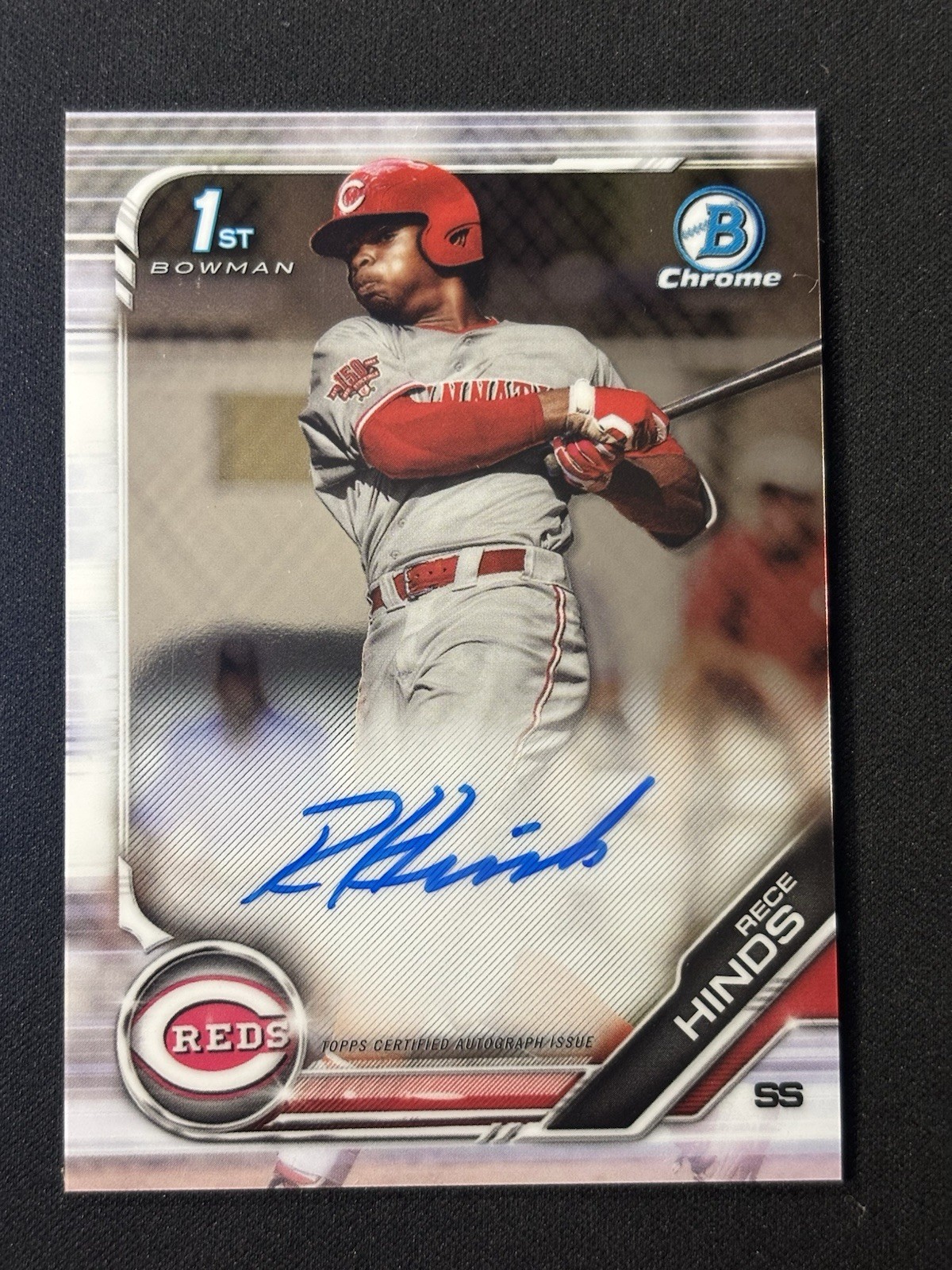 Rece Hinds 2019 1st Bowman Draft Chrome #CDA-RH Bowman Auto - Reds
