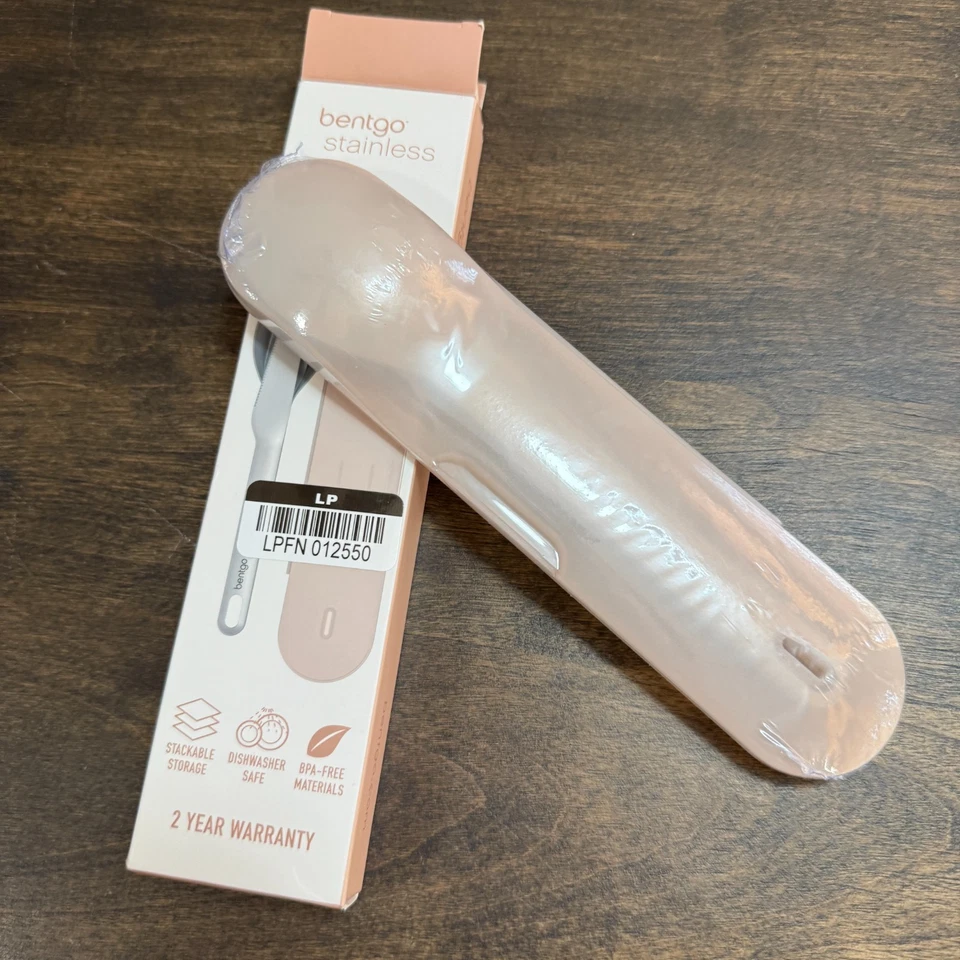 JUEGO DE UTENSILIOS DE CERÁMICA GRANERO ADOLESCENTE BENTGO ACERO INOXIDABLE REUTILIZABLE VIAJE ~ ORO ROSA Foto 2 de 4