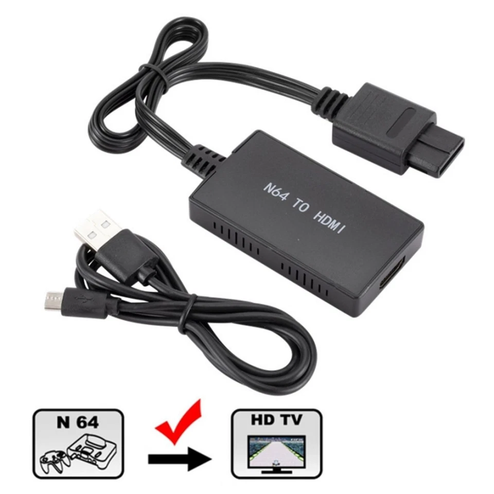 N64 To HDMI Converter Adapter HD Cable For Nintendo Gamecube NES SNES N64 Series - Image 3 of 4