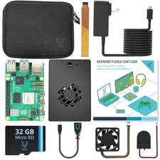 Raspberry Pi 5-8GB Starter Kit - Turbo Cooled Edition - 32GB Memory (Aluminum...