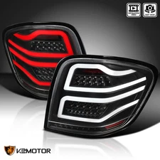 Black Fits 2006-2011 Mercedes Benz W164 ML350 ML450 LED Bar Tail Lights Lamps