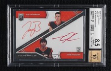 2020 Panini Donruss Elite Red Ink Joe Burrow Tee Higgins BGS 8.5 Auto 1fl4