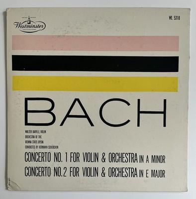 Bach Violin Concertos Walter Barylli 1954 Westminster Lp WL 5318 Ex