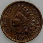 1891-P Indian Cent Over 100 years old As Shown [SN02]