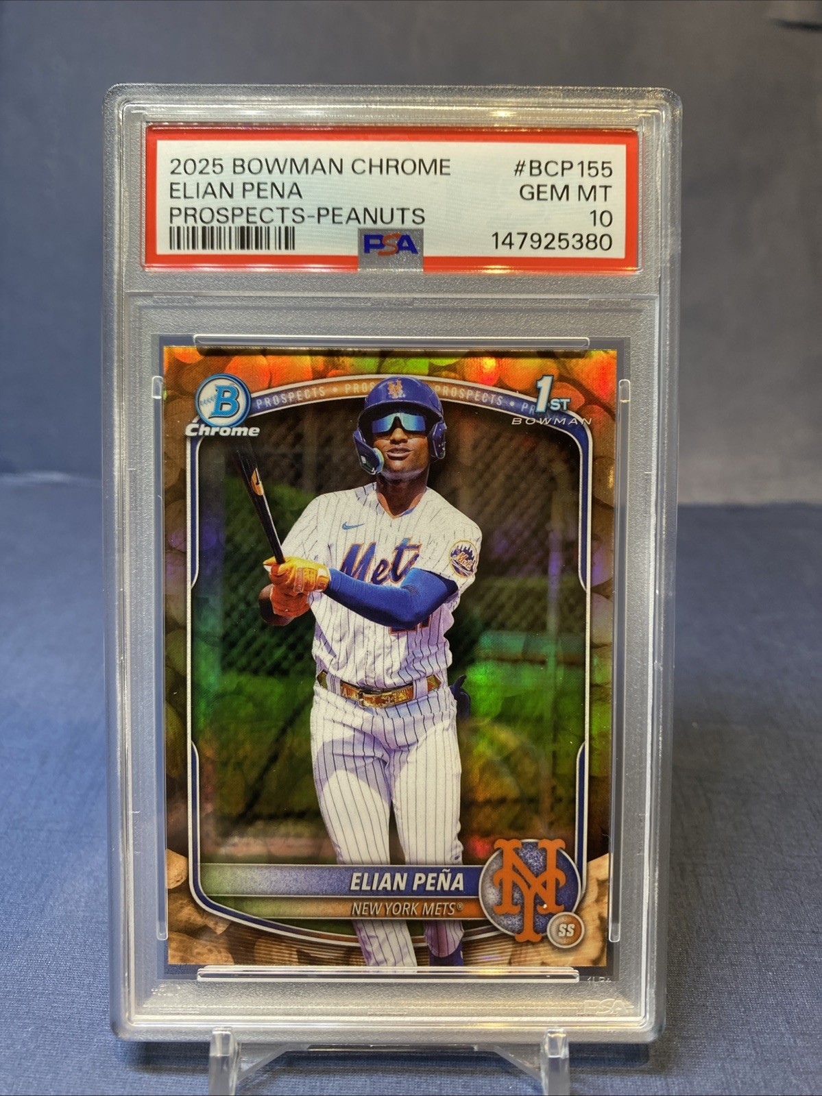 2025 Bowman Chrome-  Elian Pena- 1st Bowman Peanuts Refractor SSP 💎 Gem 10 💎
