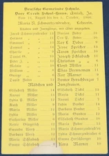 Deer Creek School House, Amish Ja. 1906 - Student List & Ages