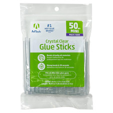 Mini Hot Glue Sticks – 50 Pack, 4" Length, Crystal Clear, Fast & Strong Bonding, 0.35 per gallon