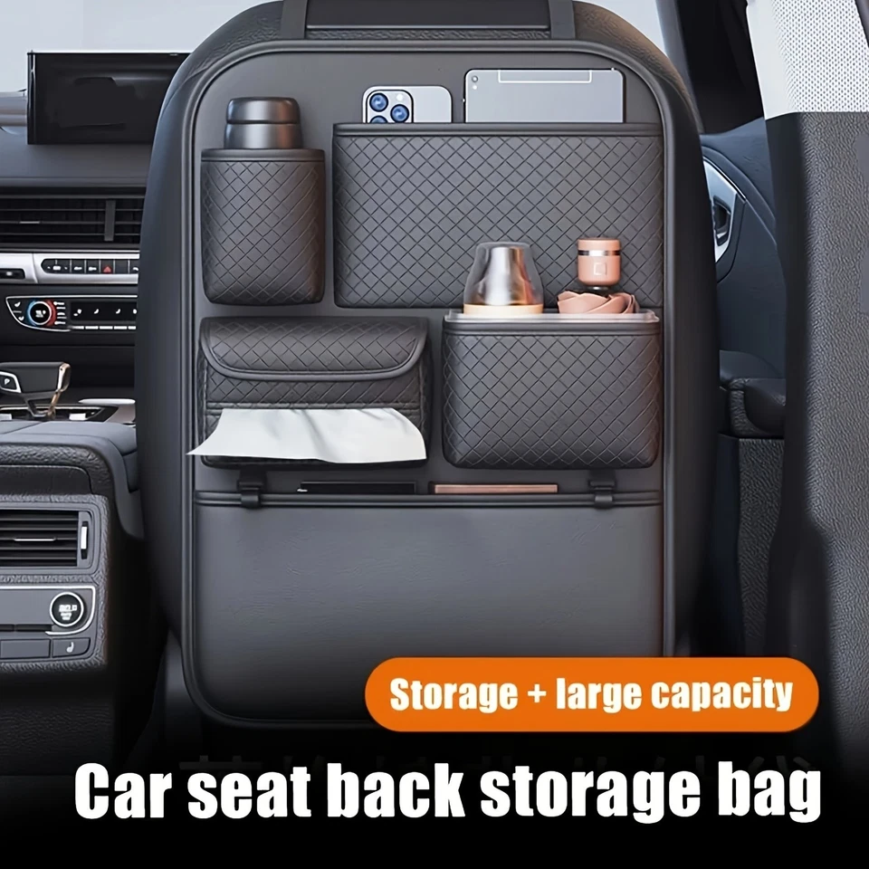 Organizador de respaldo de asiento de coche - Almacenamiento multifuncional para elementos esenciales de coche Foto 4 de 4