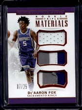 2018 Panini National Treasures Rookie Triple Materials De'Aaron Fox /25 #RTM-17