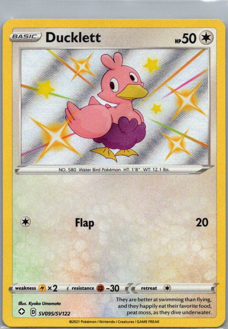 Ducklett Shiny Holo Rare Shining Fates: Shiny Vault SV095/SV122 NM