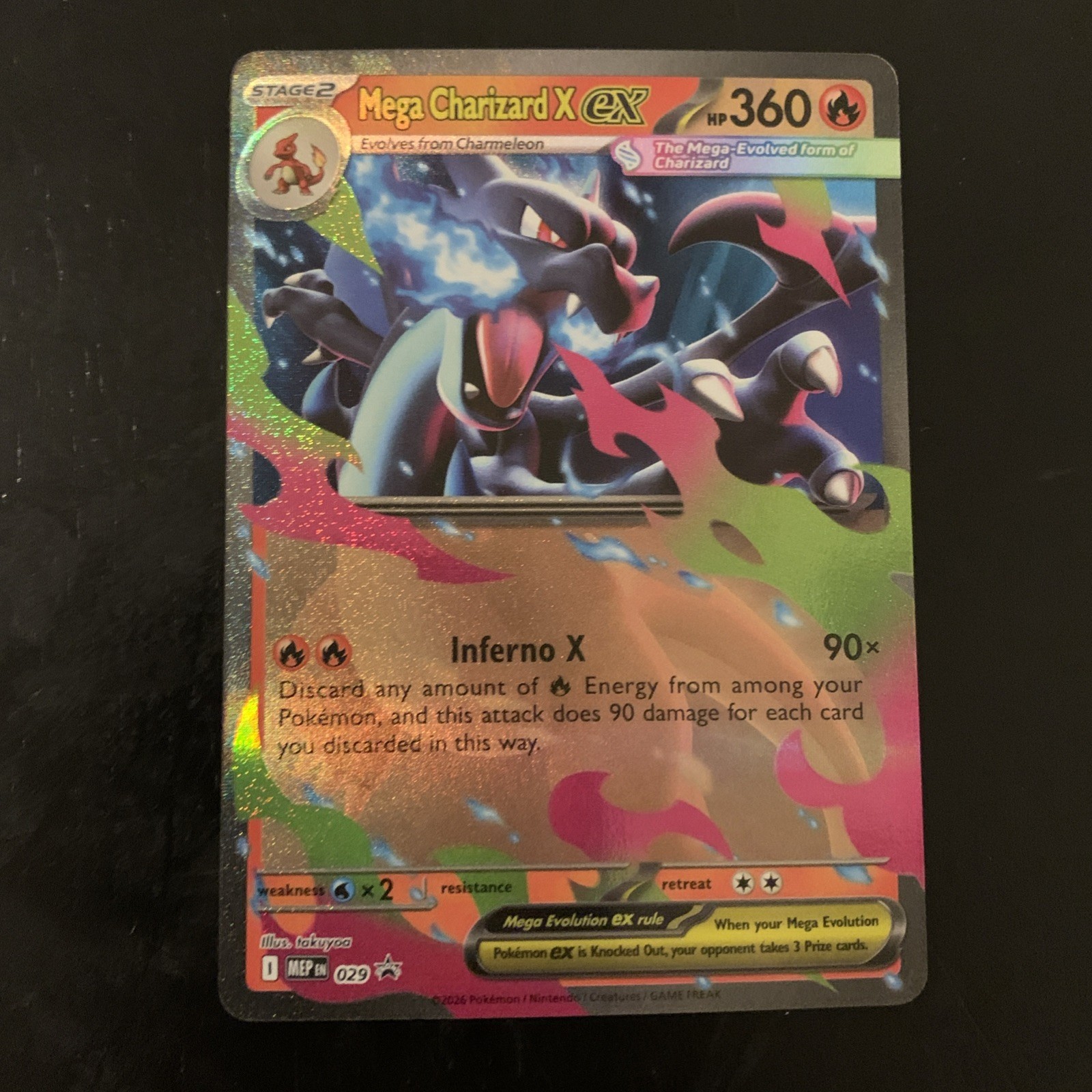 Pokemon Card Mega Charizard X EX MEP 029 Mega Evolution Black Star Promo NM
