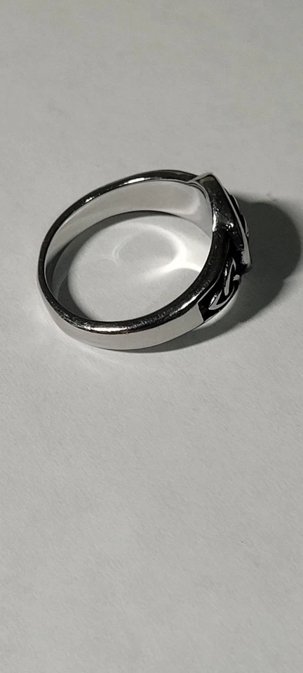 Anillo de acero inoxidable retro de moda con símbolo celta vikingo muerto # 8 Foto 4 de 4