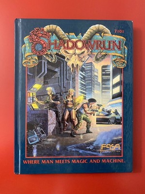 1989 - FASA Shadowrun - 1st Edition Roleplaying Game RPG HC 7101 1st Print - VG+