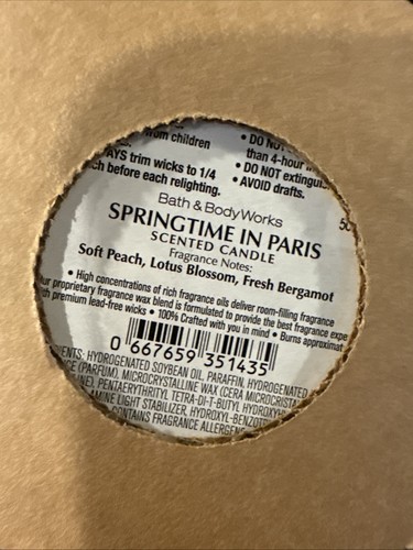 Bath Body Works Springtime Spring Time In Paris 3-Wick Candle - Picture 2 of 2