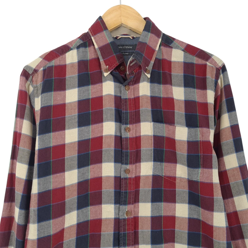 Marc o' Polo Camisa de Hombre a Cuadros Franela Algodón Dh2 TAMAÑO S - Imagen 2 de 4