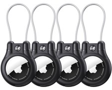 "IPX8 Waterproof AirTag Keychain Holder - 4-Pack Secure Case for Luggage  Bags"