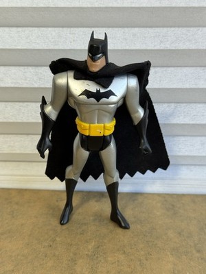 Batman Animated Series Silver Suit   DC Comics 2002 Figure w/ Black Cloth Cape
