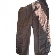 Brown linen wide leg trousers