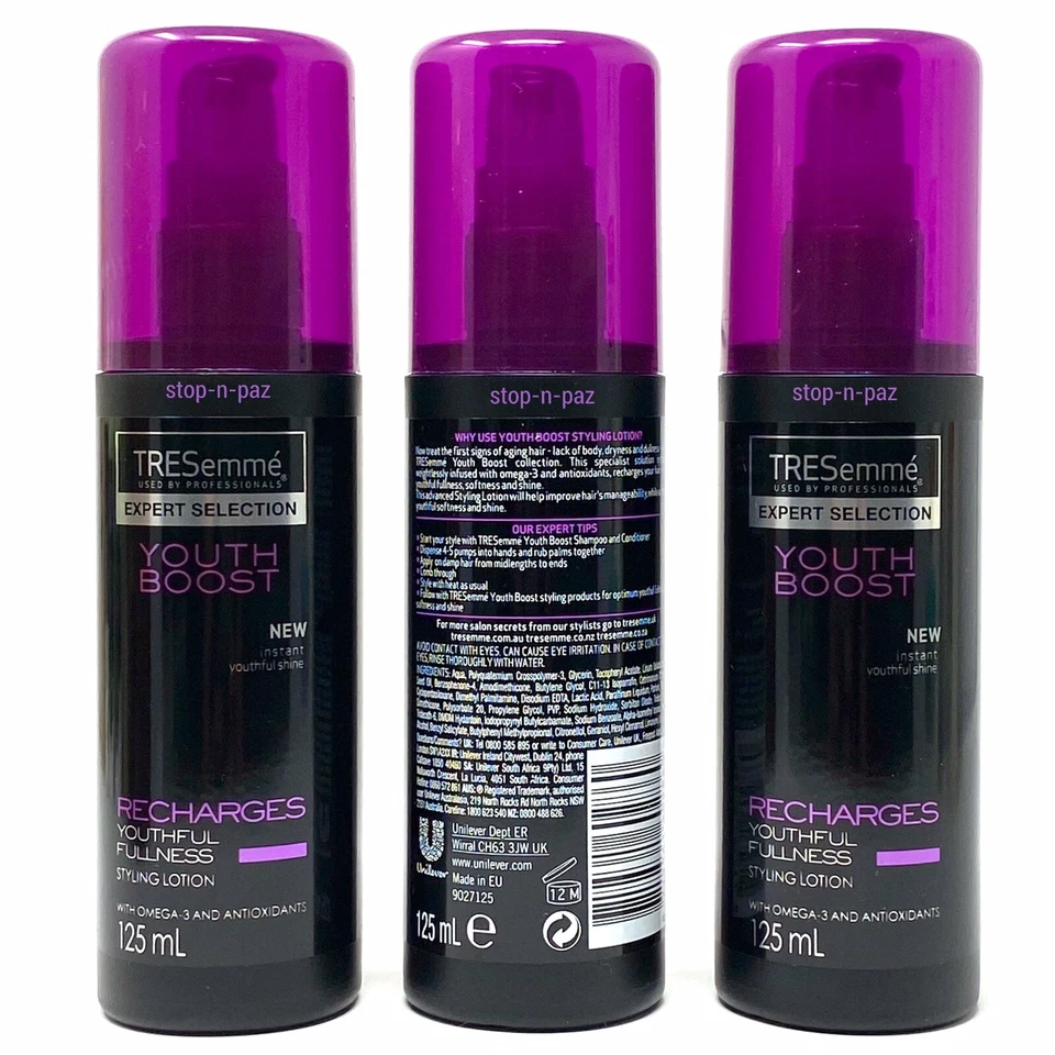 Tresemme Youth Boost Styling Lotion Recharges Youthful Fullness 125ml (3 Pack) - Image 2 of 2