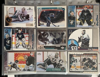   Hebert, Giguere, Shields - 72x Goalie Card Lot (Anaheim Mighty Ducks, Ducks)
