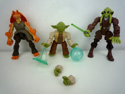 STAR WARS MARVEL SUPER HERO MASHERS 6,5'' FIGUREN YODA, JAR JAR BINKS & KITT FISTO