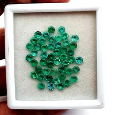 Natural Zambia Emerald Round Cut Loose Gemstone Lot 24 Pcs 4.25 MM 7 CT